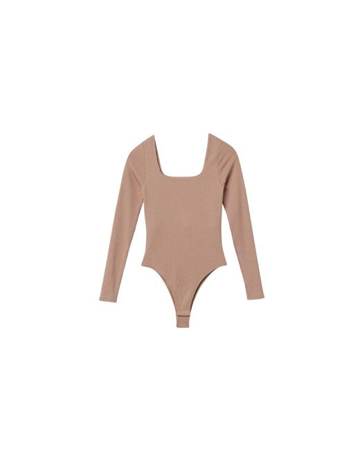 Dāl the Label Blue Ribbed Long Sleeve Bodysuit