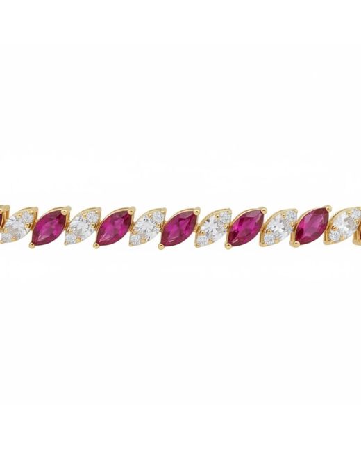 Latelita London Metallic Viscountess Tennis Bracelet Ruby