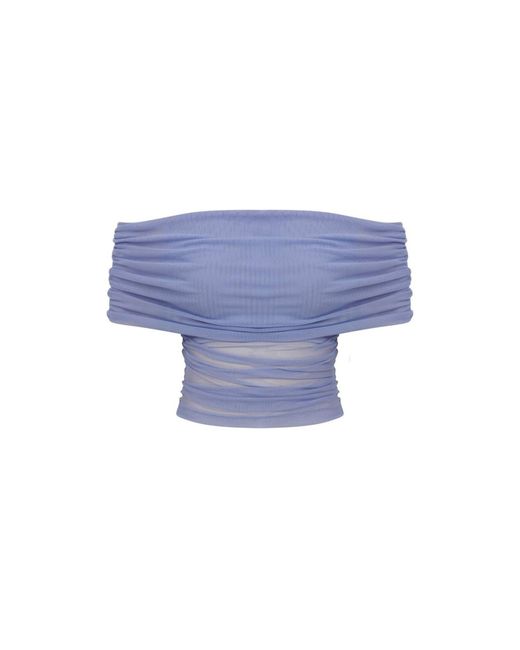Thisisu Collection Blue Sheer Crop Top