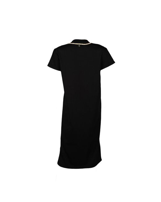 House of Laines London Black Laines Couture T-Shirt Dress With Embellished Crystal Pearl Wrap Around Snake