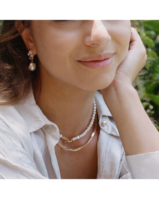 Leeada Jewelry Metallic Tropez Pearl Necklace