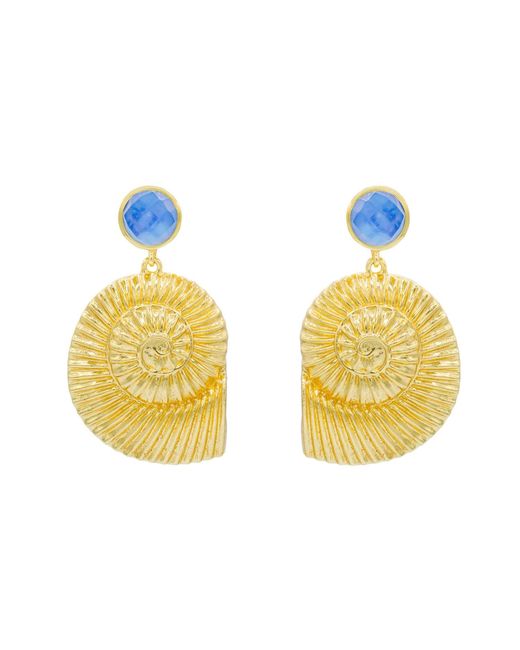 Marcia Moran Metallic Oceania Earrings With Tanzanite