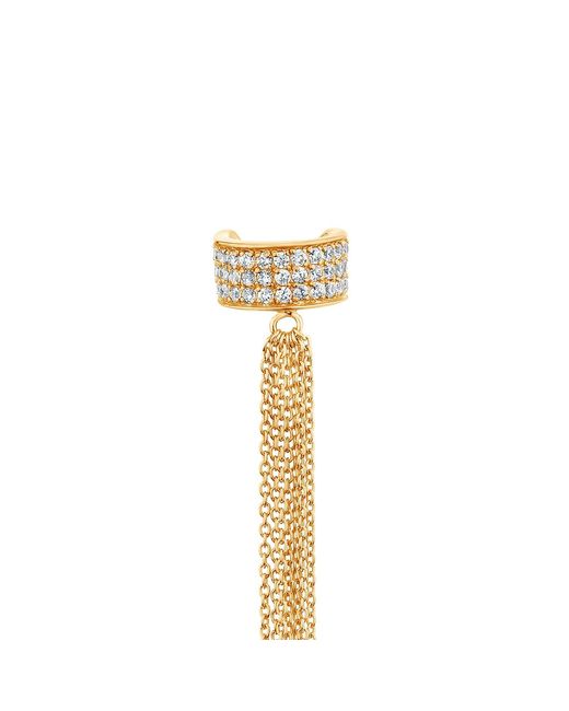 SALLY SKOUFIS Metallic Destiny Chain Ear Cuff With Made Cz Diamond Stimulant