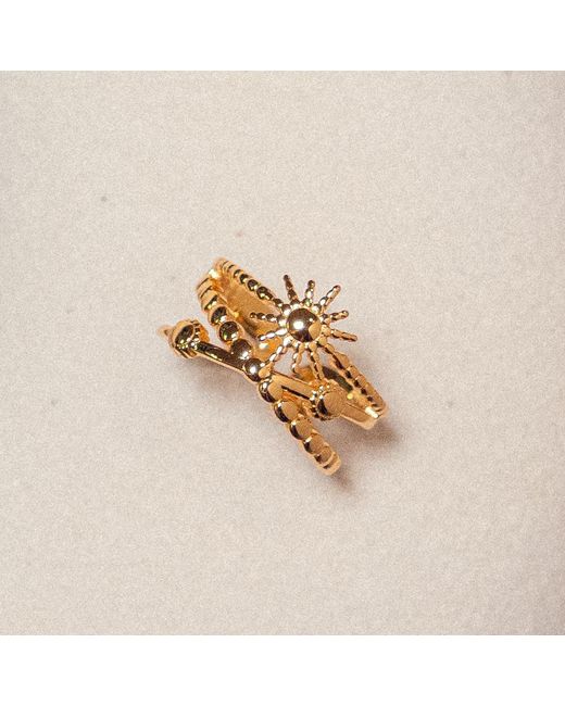 Shaded the Label Metallic Silvi Sundial Stacked Ring