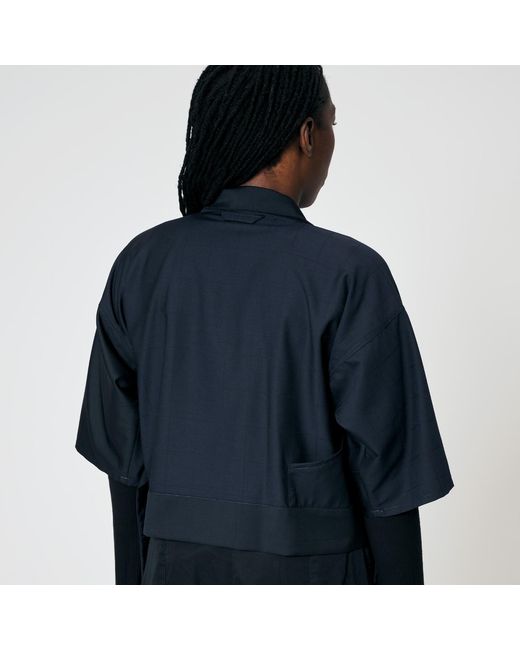 MOE Blue Ink Deep Wool Vest Jacket