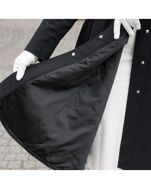 RainSisters Black Winter Coat With A Hood: Obsidian Frost