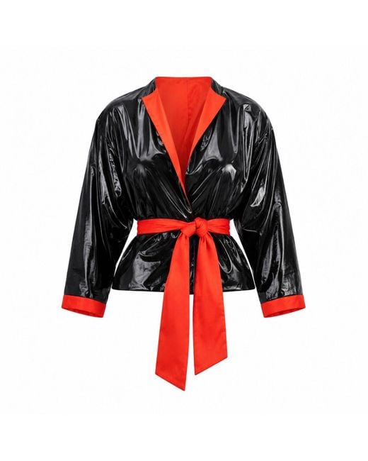 Miro Misljen Red Neon Noir Wrap Jacket