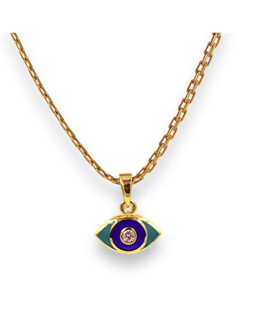1610Istanbul Metallic Enamel Evil Eye Necklace