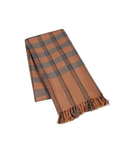 Heritagemoda Gray Neutrals Tan Handwoven Tartan Plaid Scarf for men