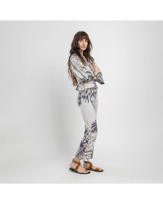 ARTISTA Blue Rizz Cropped Kimono