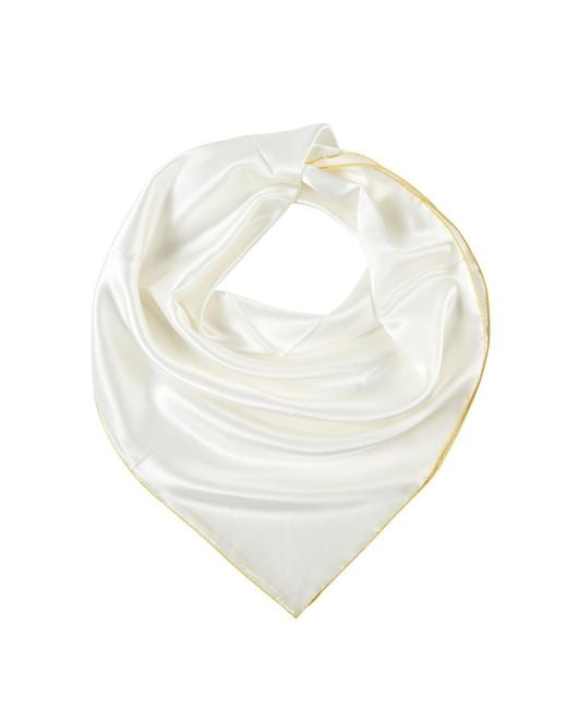 Soft Strokes Silk White Pure Silk Scarf Daffodil Solid Colour Collection Ivory Small