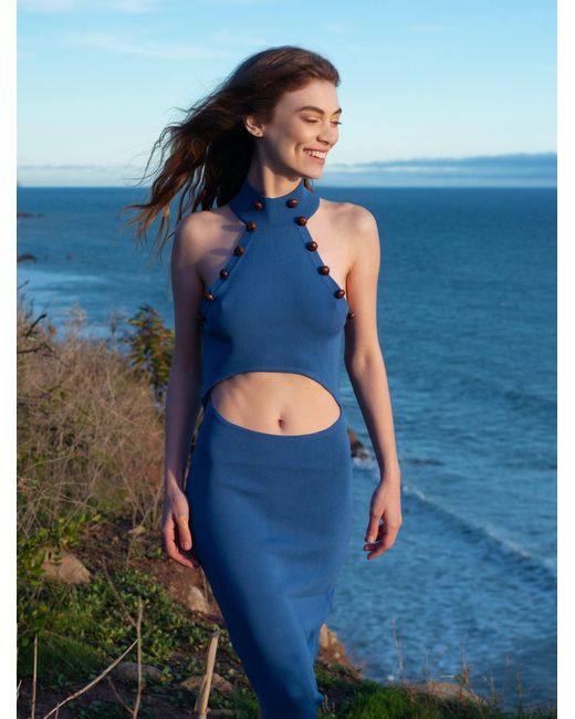 Catnip and Seaweed Blue The Provence Midi Dress