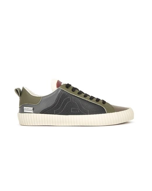Springa | Unique Vulcanized Sneakers Italian Handmade Black Wavy Leather for men