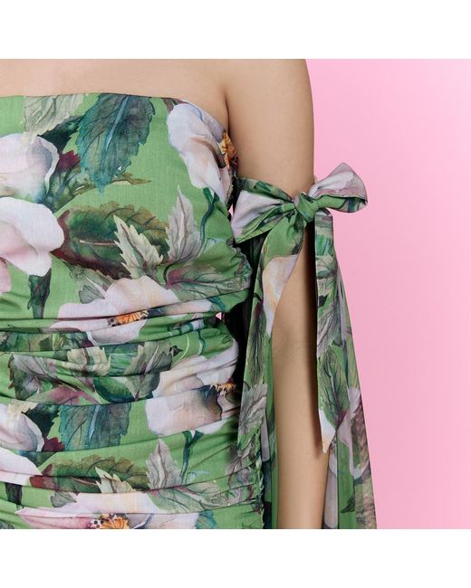 Nur Karaata Green Poppy Reverie Dress