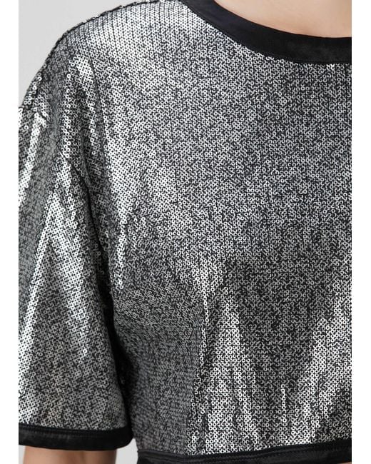 Pcfg Gray Sequin Top