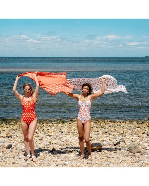 Jessie Zhao New York Red Beach Sarong Wrap