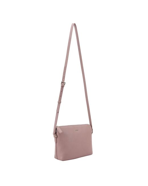 Paul Costelloe Pink Lenya Leather Crossbody Bag