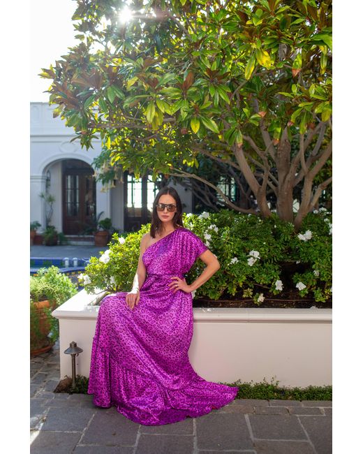 Jennafer Grace Purple Tatjana One Shoulder Maxi Dress