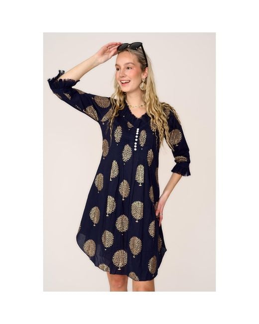 At Last Blue Annabel Cotton Tunic