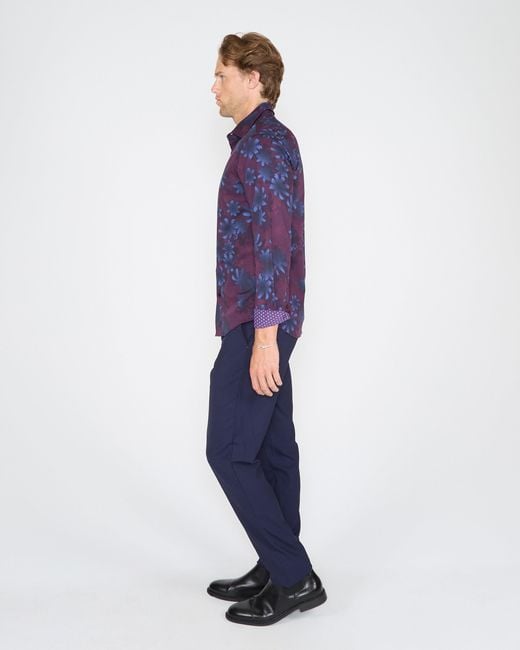 Lords of Harlech Blue Norman Ramble Floral Shirt for men