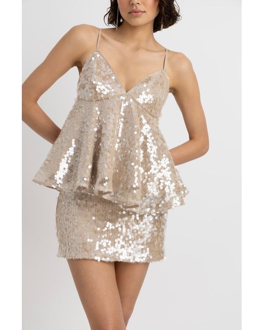 Amy Lynn Natural Neutrals Dolce Sequin Mini Skirt