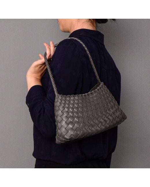 Rimini Black Weaving Eco Leather Bag 'Erica'