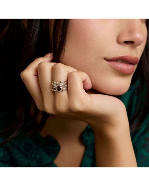 Isla Silver White Smoky Quartz & Citrine Statement Ring