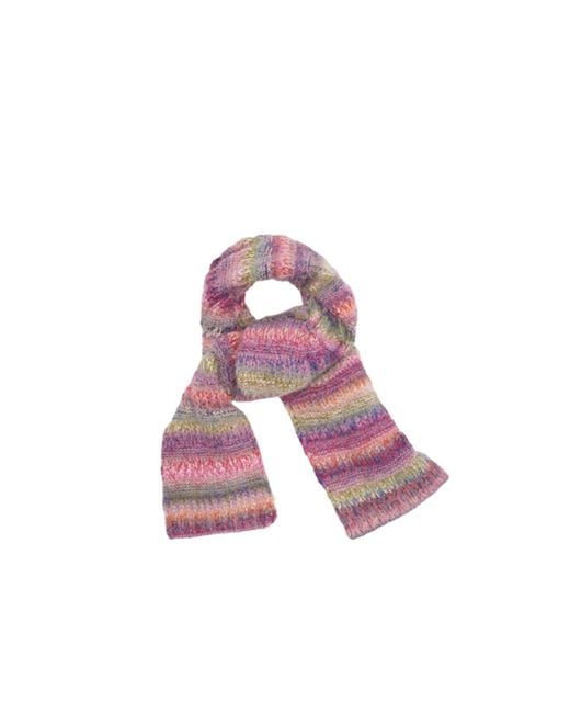 Saachi Pink Multicolored Knit Scarf