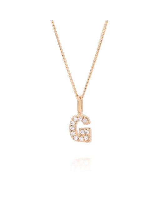 Nellou Jewellery Metallic Initial Sparkle Necklace Plated Sterling