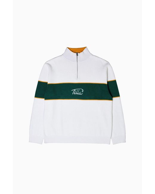 FELLA SWIM Green Boris Quarter-Zip Sweater for men