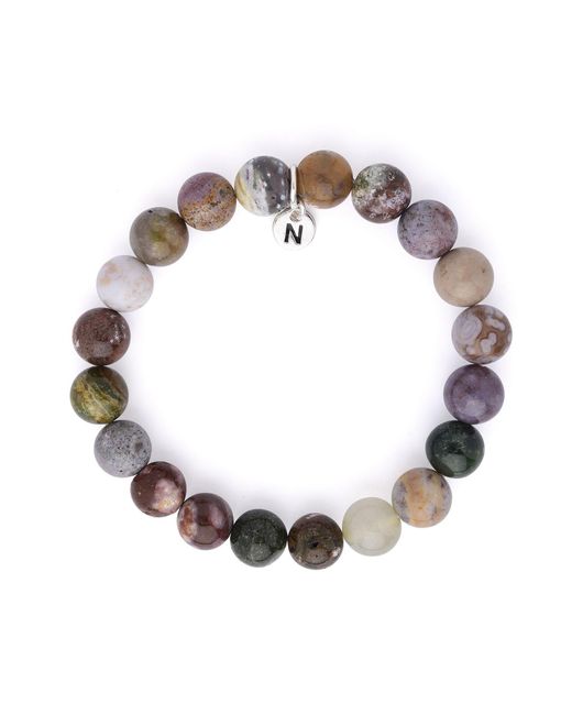Nellou Jewellery Metallic Affinity Ocean Jasper Gemstone Bracelet for men