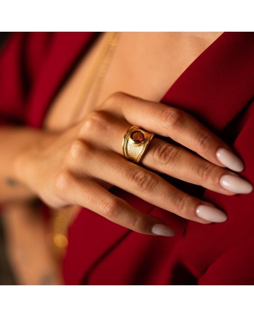 Ebru Jewelry Metallic Majestic Ruby Statement Ring