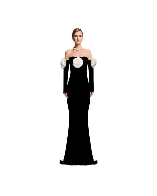 Nur Karaata Black Pena Long Dress