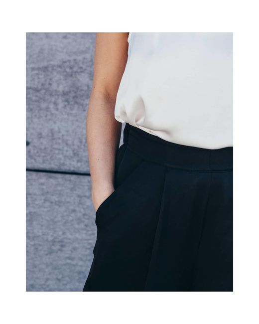 Oh!Zuza Black Echo – Satin Viscose Wide-Leg Trousers