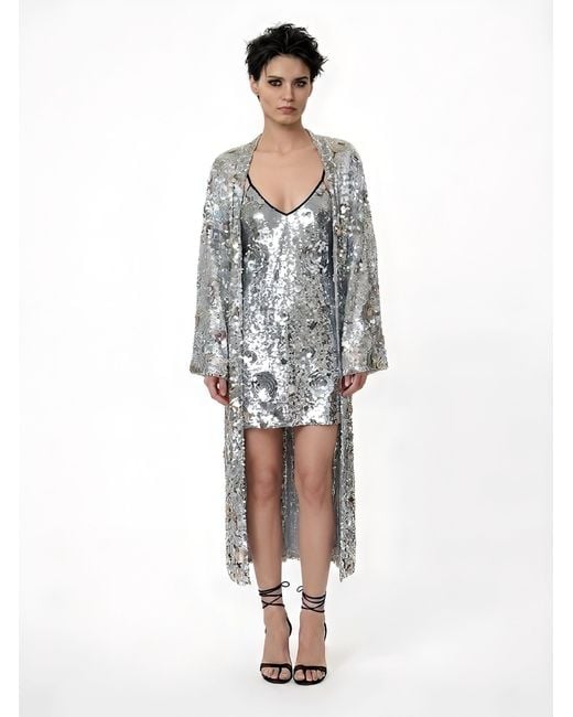 Any Old Iron Multicolor Petal To The Metal Sequin Short Dress