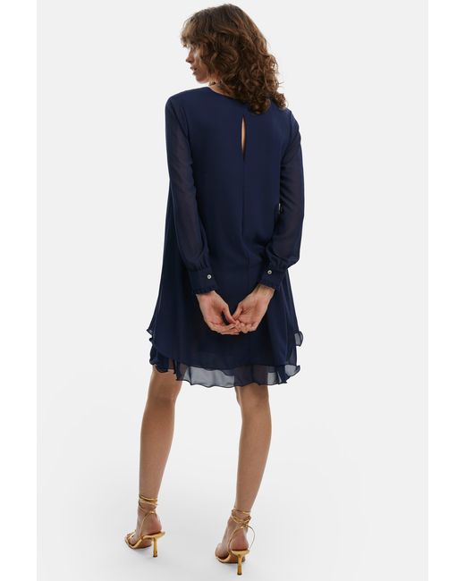 James Lakeland Blue Long Sleeve Wave Hem Dress