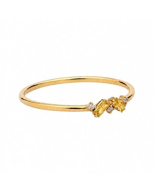 Belinda Jewelz Metallic Citrine Double Baguette Birthstone Ring