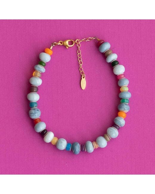 Kris Nations Blue Oregon Opal & African Opal Beaded Bracelet