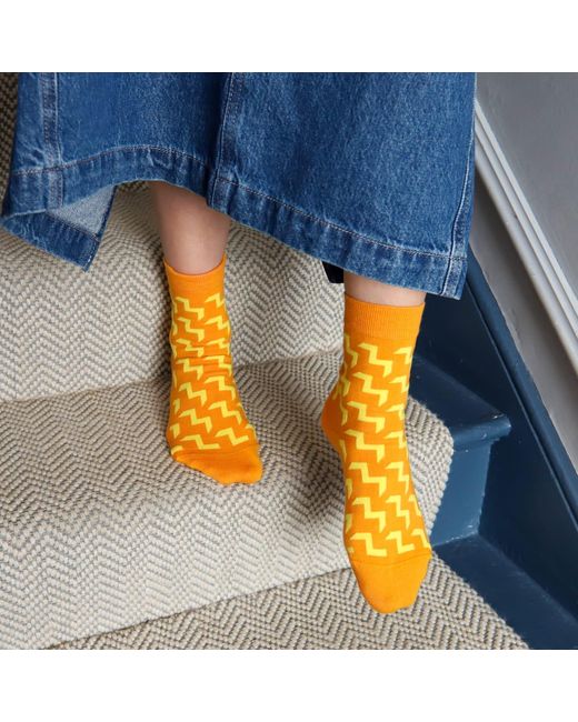 Peper Harow - Made in England Orange Victoria & Chelsea Socks Two Pack