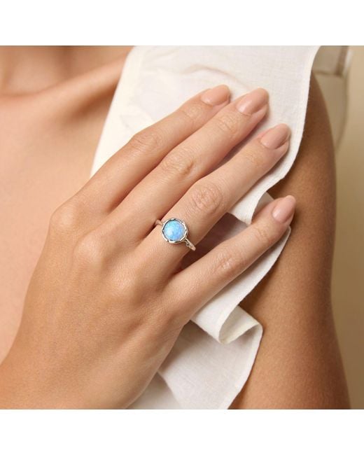 Isla Silver Blue Opal Solitaire Ring