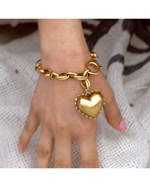 Sccollection Metallic Marley Dotted Heart Bracelet