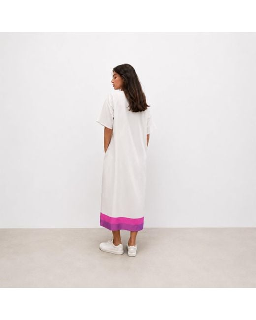 DHARA SHETH DUBAI Pink Roséa Rose Print Long Cotton Kaftan Dress