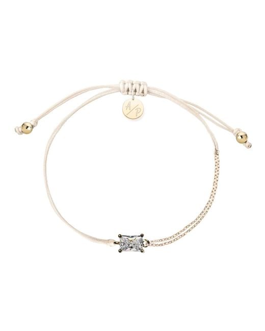 Adriana Pappas Designs Metallic Cz Emerald Cut Bracelet On Colored Cord