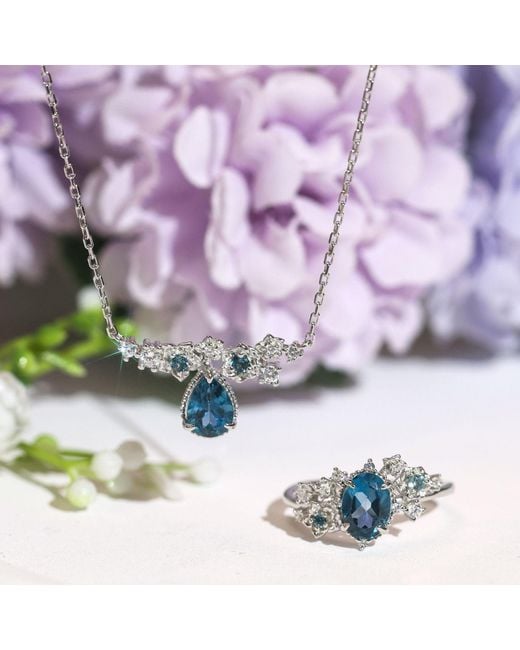 Azura Jewelry New York Blue Midnight Veil London Topaz Ring Vermeil