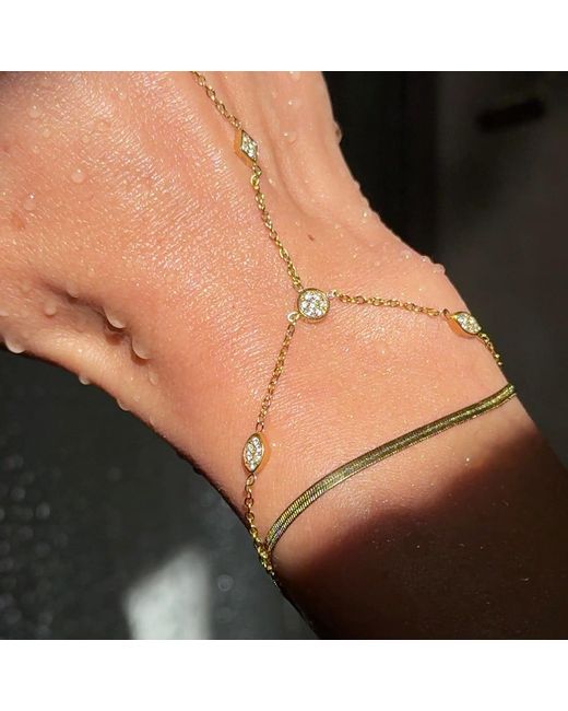 Mickey's Girl Metallic Slim Herringbone Bracelet