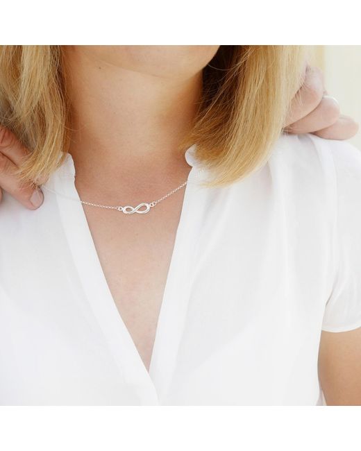 Lily Charmed Metallic Sterling Infinity Necklace