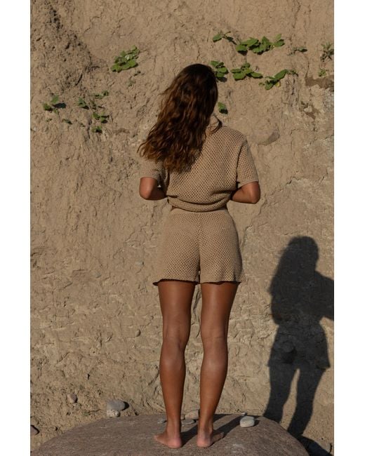 SALANIDA Natural Coco Lace Shorts Sand