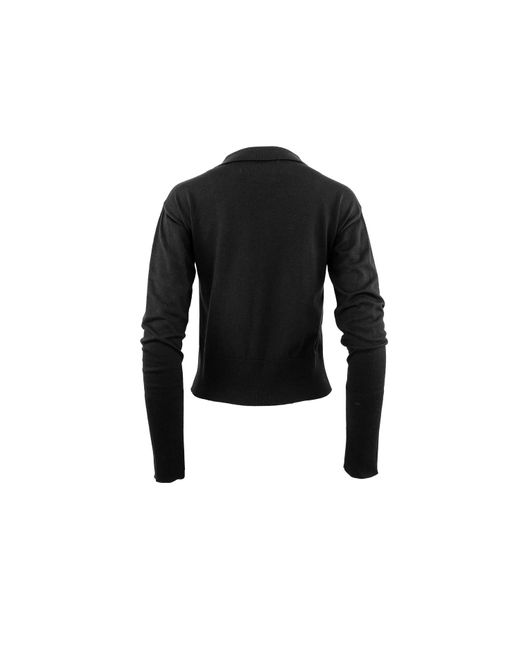 Theo the Label Black Pallas Collared Sweater Col