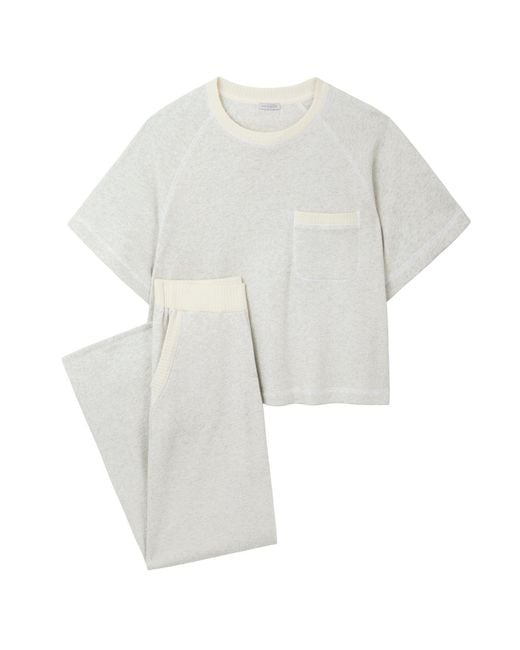 Mamu Dream White Neutrals Cream Marl Organic Cotton Sweatshirt & Joggers Set