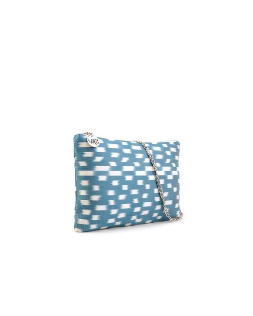 SJW BAGS LONDON Blue Aquila Ikat Clutch Bag